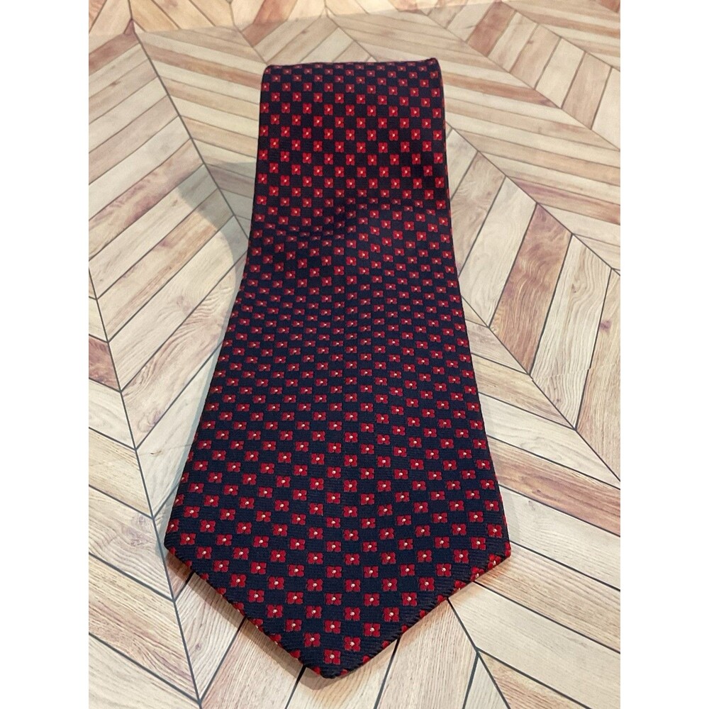 Brooks Brothers Mens Tie Red Black Necktie 61” Long 3.75” Wide USA Made 0792